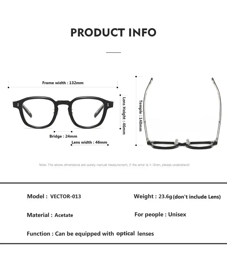 Women's Square Full Rim Acetate Prescription Glasses 313013 — view 2 | Rx Spectacle