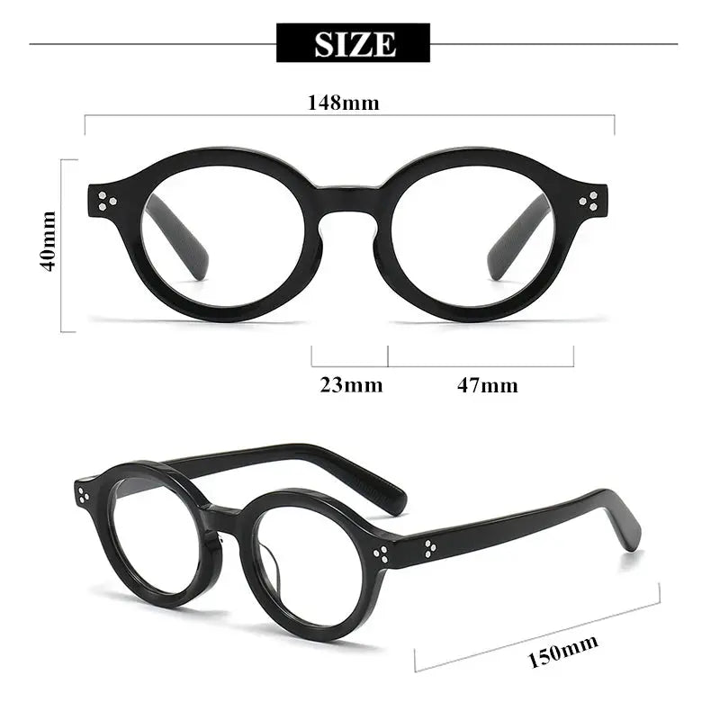 Unisex Round Full Rim Acetate Prescription Glasses 94148 — view 2 | Rx Spectacle