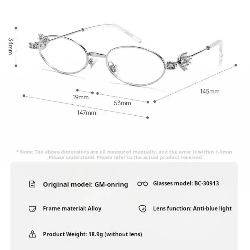 Unisex Oval Full Rim Titanium Prescription Glasses 30913 — view 2 | Rx Spectacle