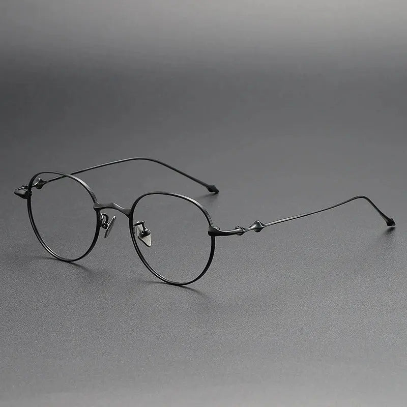 Unisex Round Full Rim Titanium Prescription Glasses 614701 — view 6 | Rx Spectacle