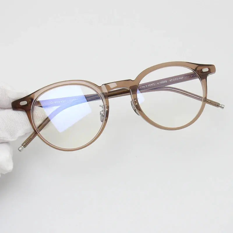 Unisex Round Full Rim Acetate Prescription Glasses 91443 — view 3 | Rx Spectacle