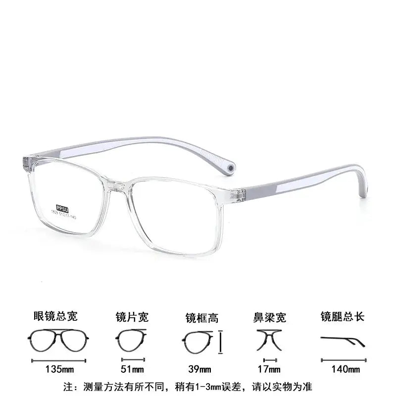 Unisex Square Full Rim TR90 Prescription Glasses 18094 — view 4 | Rx Spectacle