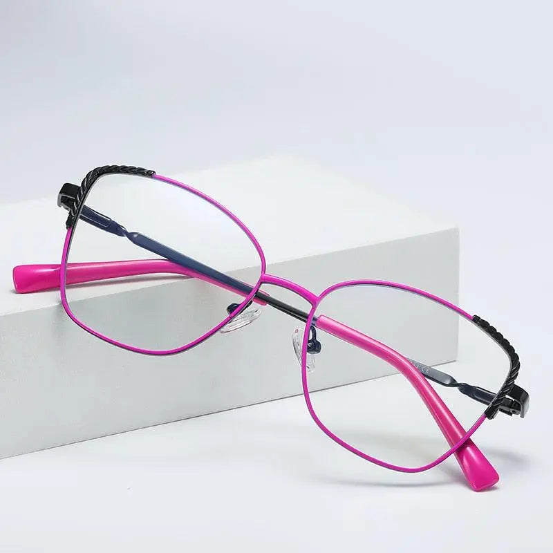 Women's Cat Eye Full Rim Alloy Prescription Glasses — view 2 | Rx Spectacle