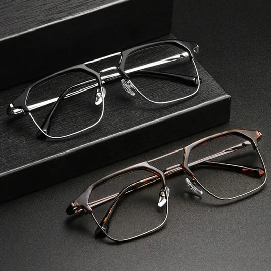Unisex Square Full Rim TR90 Double Bridge Prescription Glasses 680874 — view 1 | Rx Spectacle