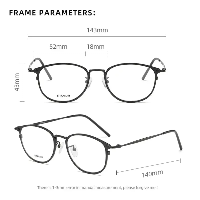 Unisex Round Full Rim Titanium Prescription Glasses J1073 — view 2 | Rx Spectacle