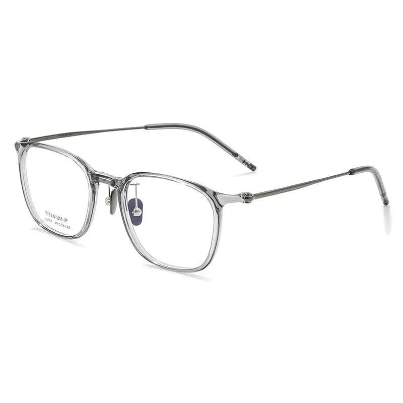 Unisex Square Full Rim Titanium Prescription Glasses L9107 — view 7 | Rx Spectacle