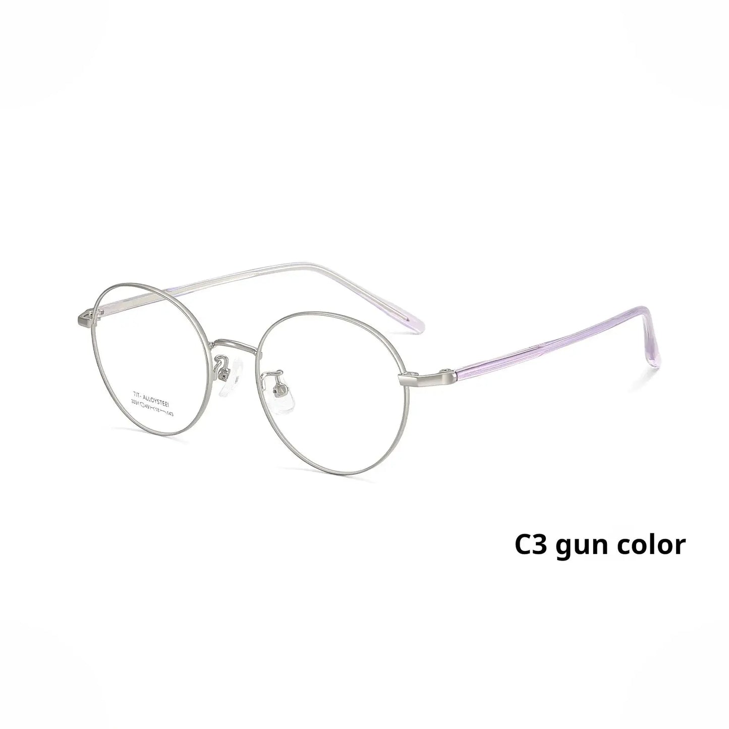 Women's Oval Full Rim Alloy Prescription Glasses 73031 — view 3 | Rx Spectacle