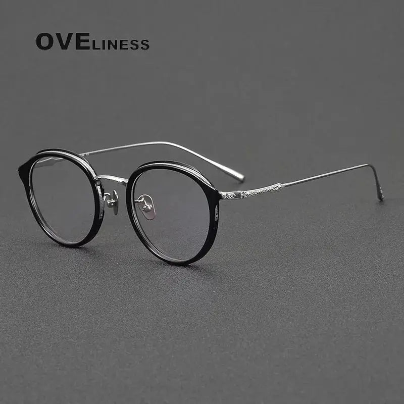 Women's Oval Full Rim Titanium Prescription Glasses 642114 — view 3 | Rx Spectacle