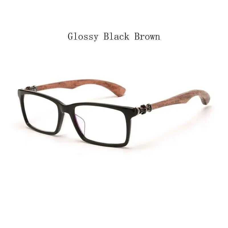 Men's Square Full Rim Wood Prescription Glasses 5601d — view 10 | Rx Spectacle