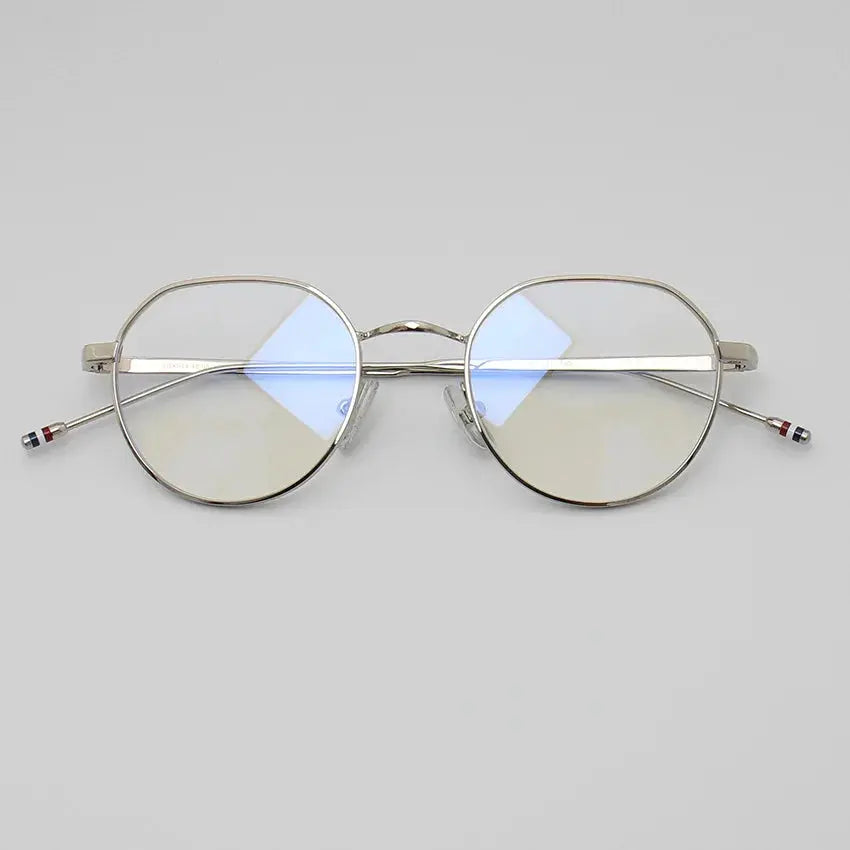 Women's Oval Full Rim Alloy Flat Top Prescription Glasses 366914 — view 4 | Rx Spectacle