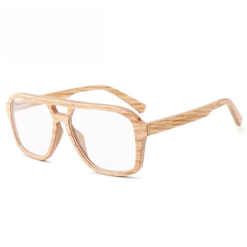Men's Oval Full Rim Wood Double Bridge Prescription Glasses 5623 — view 7 | Rx Spectacle