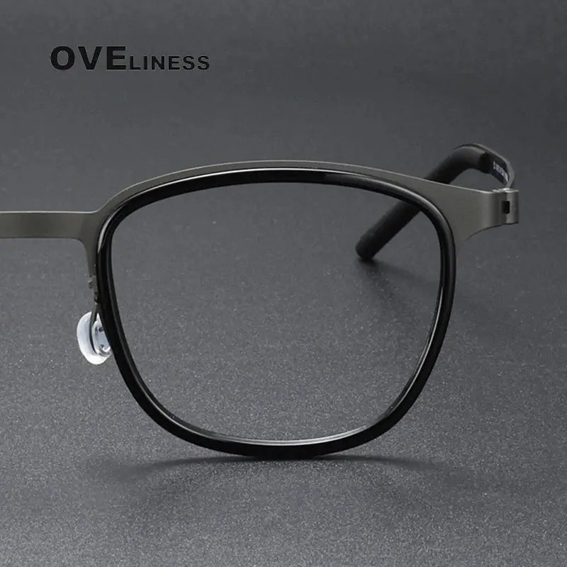 Unisex Square Full Rim Titanium Prescription Glasses O9765 — view 3 | Rx Spectacle