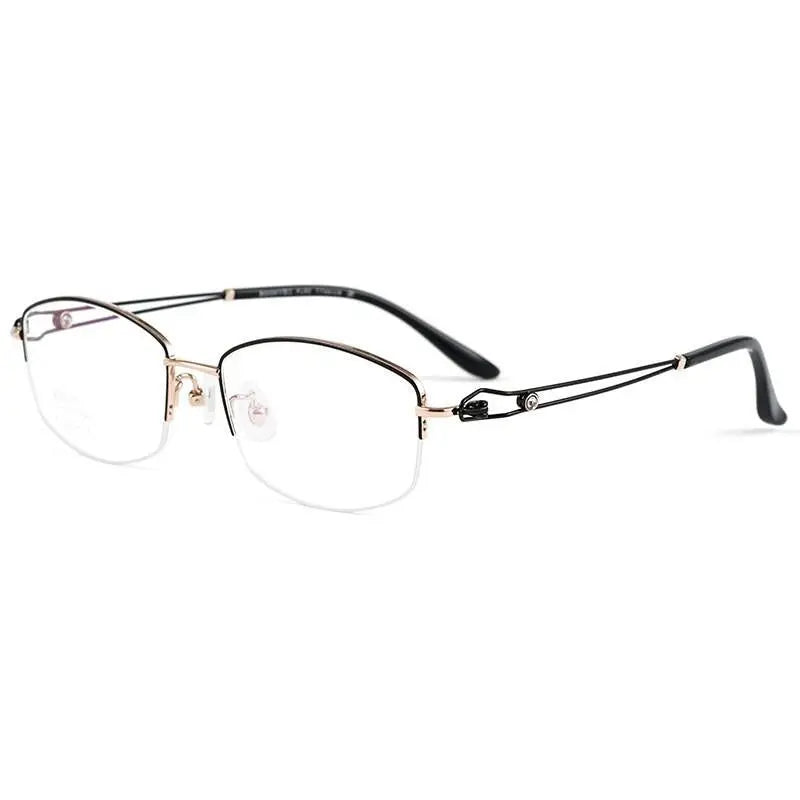 Women's Square Semi-Rimless Titanium Prescription Glasses Bv6003 — view 4 | Rx Spectacle