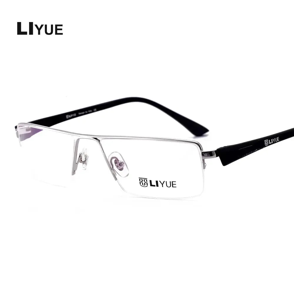 Unisex Square Semi-Rimless Prescription Glasses 328127 — view 3 | Rx Spectacle