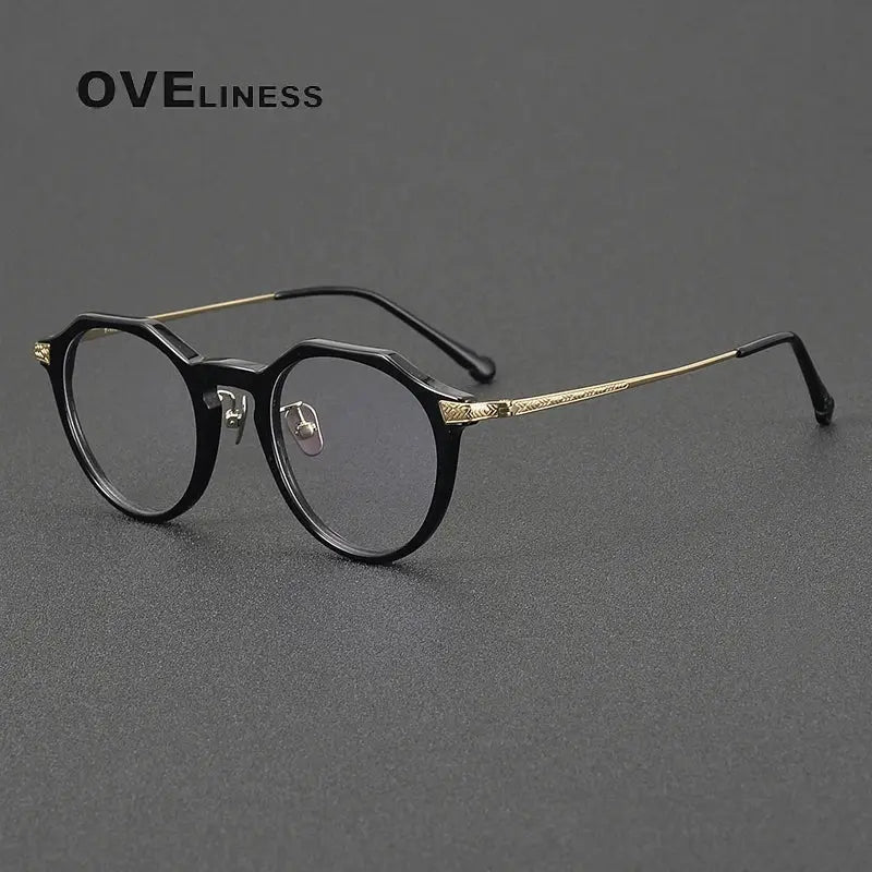 Women's Oval Full Rim Titanium Flat Top Prescription Glasses 322402 — view 5 | Rx Spectacle