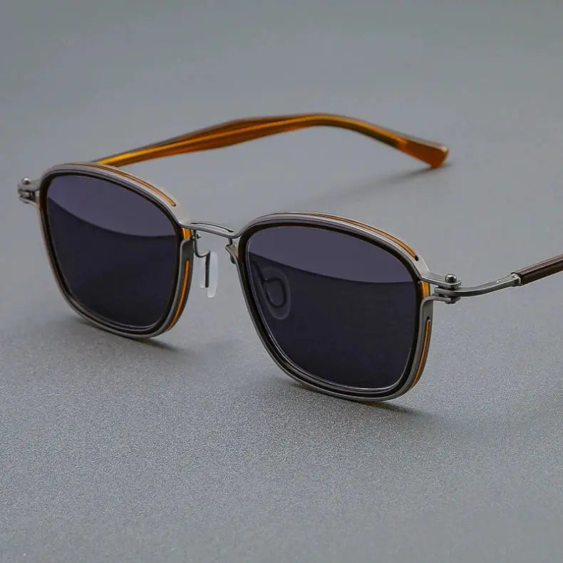 Unisex Square Full Rim Titanium Prescription Glasses 19546 — view 7 | Rx Spectacle
