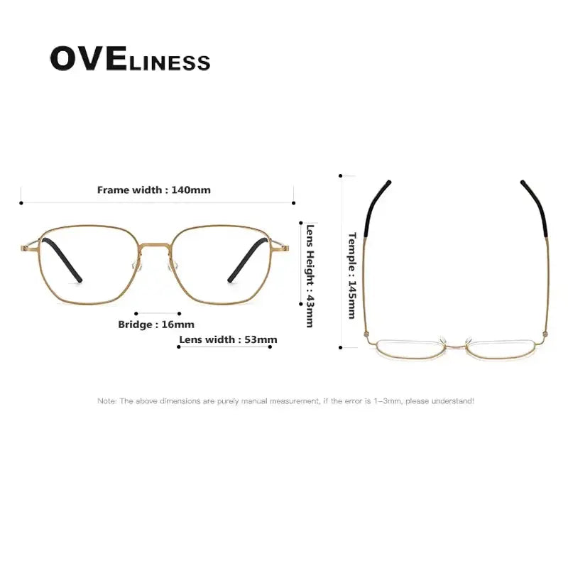 Unisex Polygon Full Rim Titanium Prescription Glasses 55274 — view 2 | Rx Spectacle