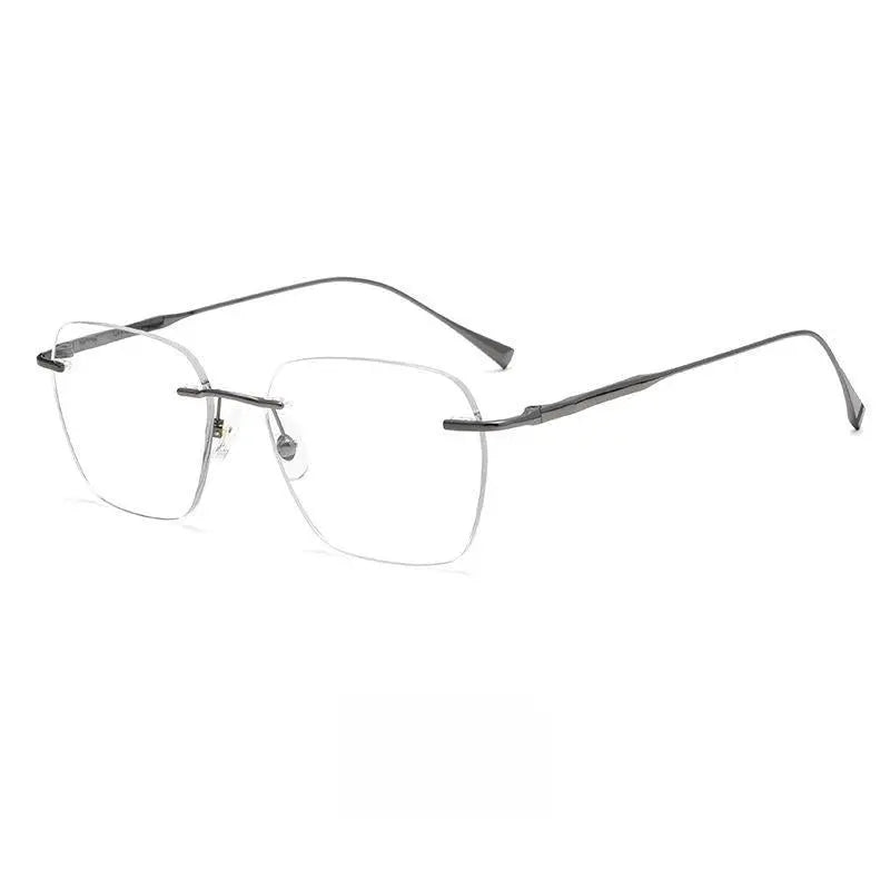 Unisex Square Rimless Titanium Prescription Glasses 1912ti — view 5 | Rx Spectacle