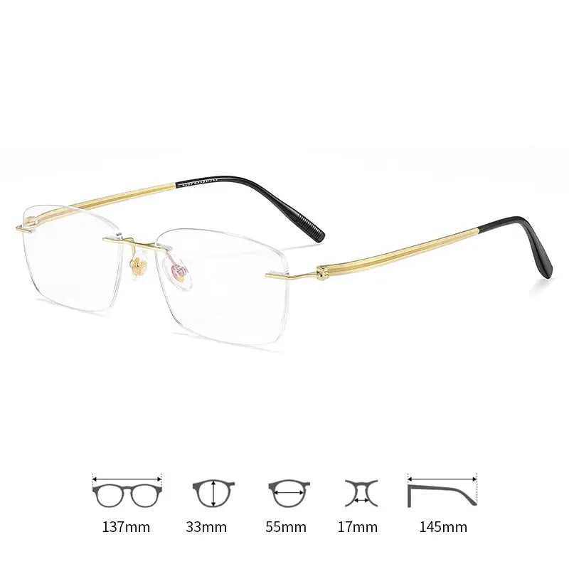 Women's Oval Rimless Titanium Prescription Glasses 610097 — view 5 | Rx Spectacle
