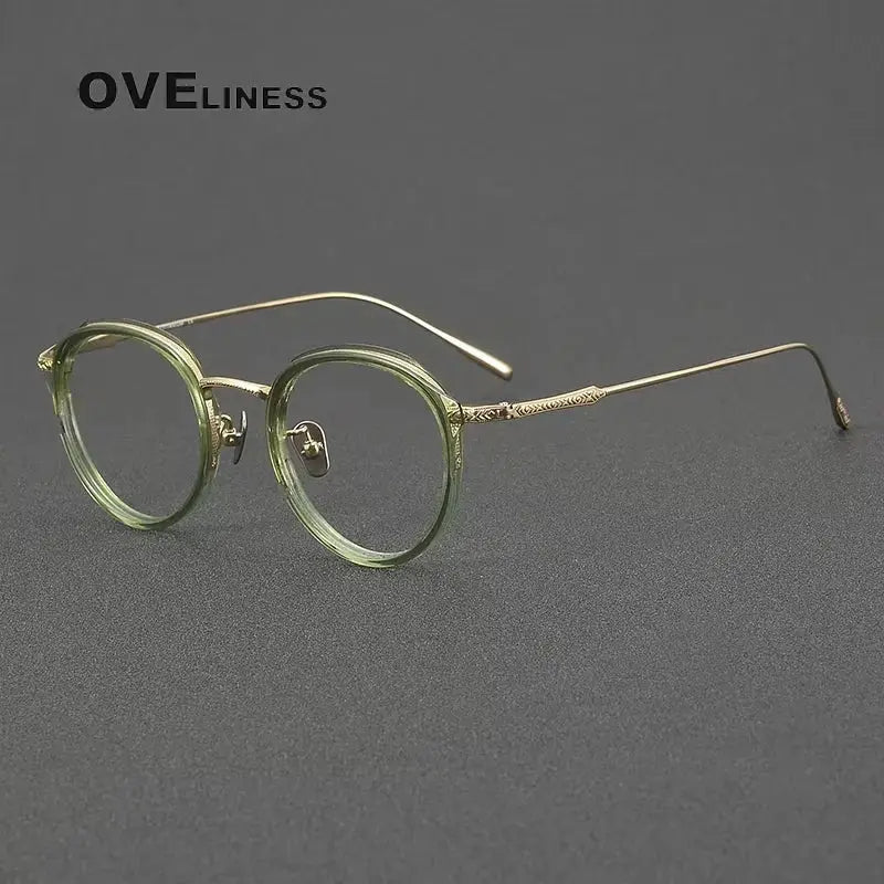 Women's Oval Full Rim Titanium Prescription Glasses 642114 — view 4 | Rx Spectacle