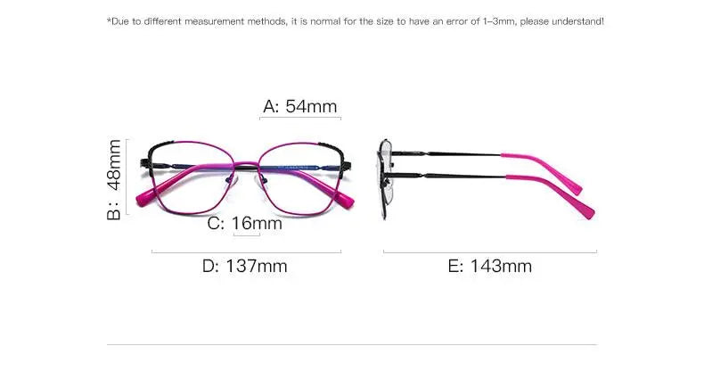 Women's Cat Eye Full Rim Alloy Prescription Glasses 3014 — view 14 | Rx Spectacle