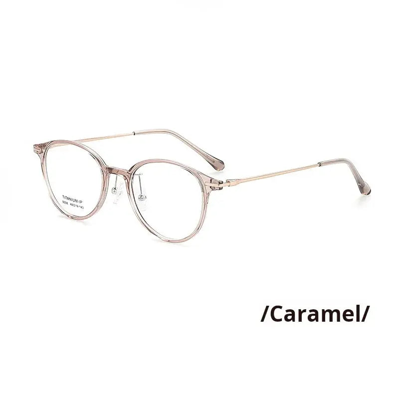 Women's Oval Full Rim Titanium Prescription Glasses 739308 — view 5 | Rx Spectacle
