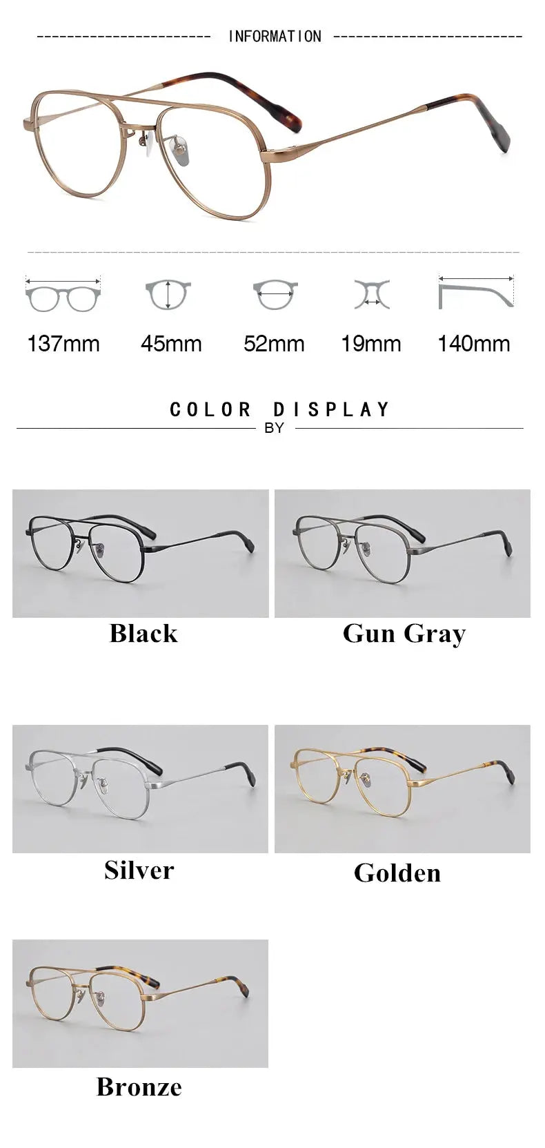 Women's Oval Full Rim Titanium Double Bridge Prescription Glasses 399001 — view 2 | Rx Spectacle