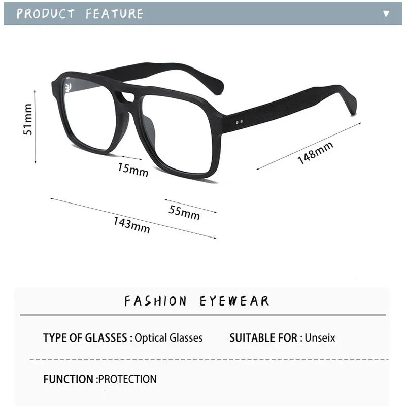 Unisex Square Full Rim Acetate Prescription Glasses 818700 — view 2 | Rx Spectacle