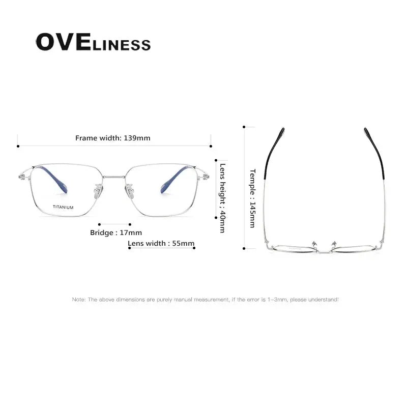 Men's Square Rimless Titanium Prescription Glasses 80914 — view 6 | Rx Spectacle
