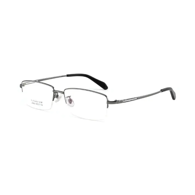 Men's Polygon Semi-Rimless Titanium Prescription Glasses 98953 — view 5 | Rx Spectacle