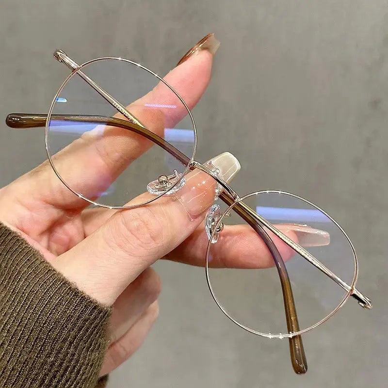 Women's Oval Full Rim Titanium Prescription Glasses 90265 — view 3 | Rx Spectacle