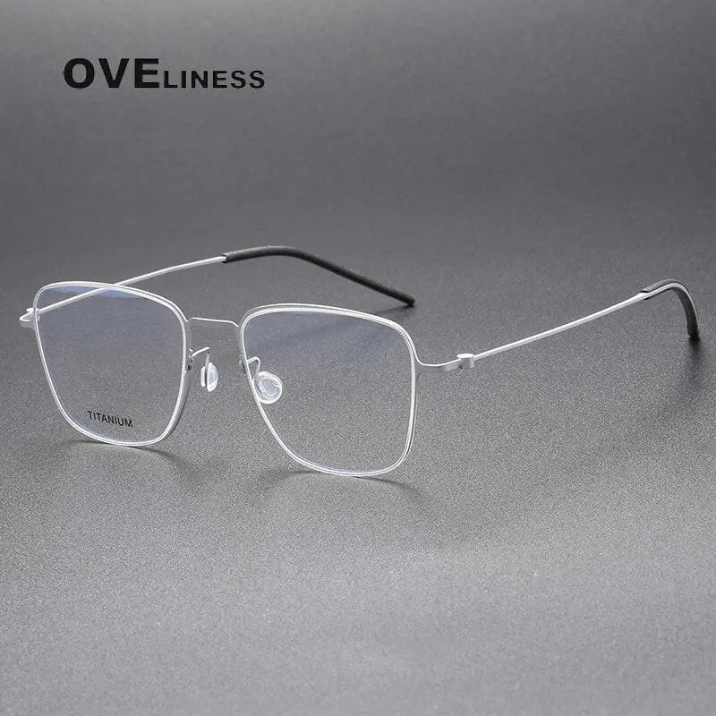 Unisex Square Full Rim Titanium Prescription Glasses 5506 — view 5 | Rx Spectacle