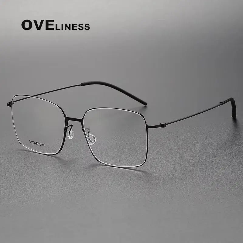Unisex Square Full Rim Titanium Screwless Prescription Glasses 65535 — view 3 | Rx Spectacle