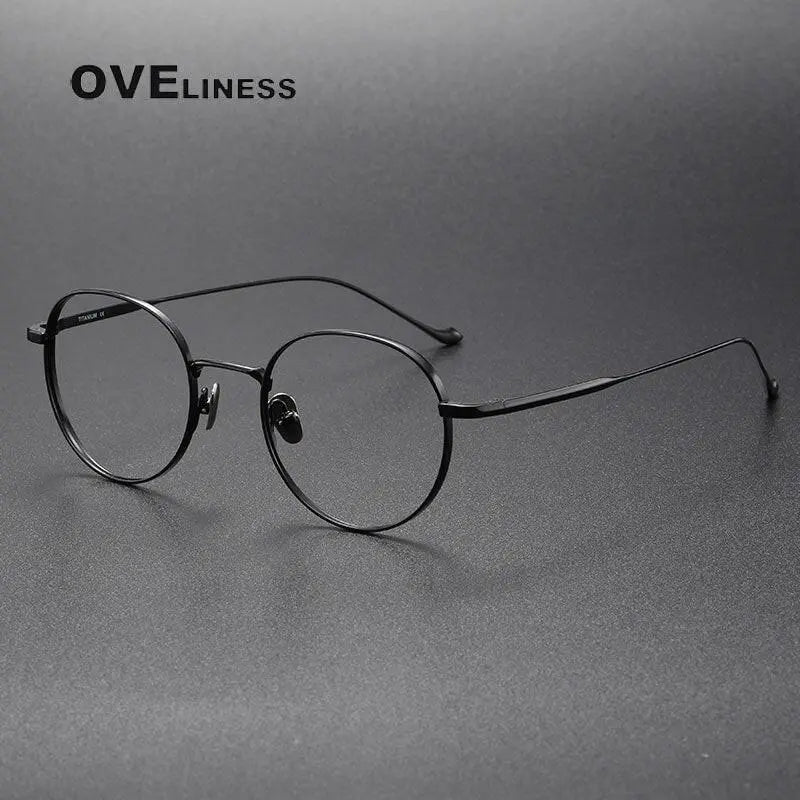 Unisex Round Full Rim Titanium Prescription Glasses — view 3 | Rx Spectacle