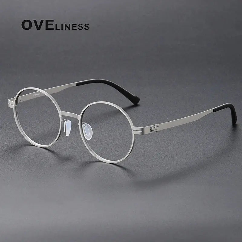 Women's Round Full Rim Titanium Screwless Prescription Glasses 380996 — view 4 | Rx Spectacle