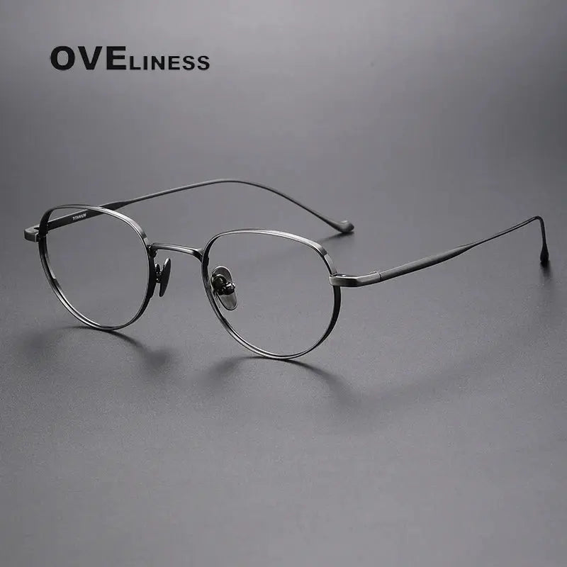 Women's Oval Full Rim Titanium Prescription Glasses 133229 — view 5 | Rx Spectacle