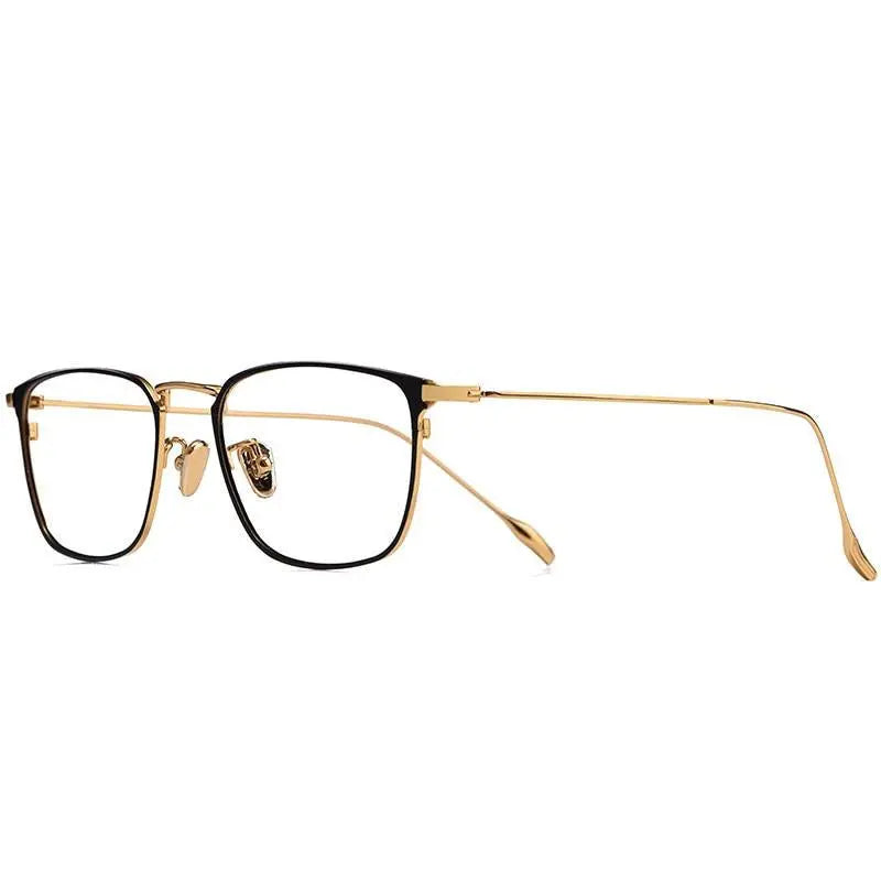 Men's Square Full Rim Titanium Prescription Glasses W8083 — view 6 | Rx Spectacle