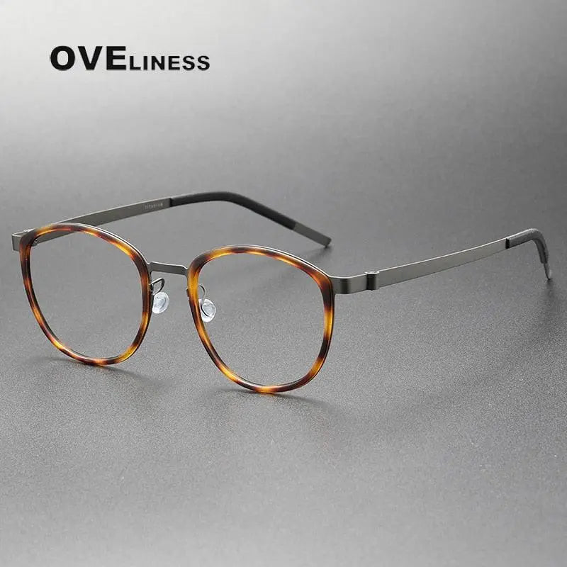 Unisex Round Full Rim Titanium Screwless Prescription Glasses 9737 — view 11 | Rx Spectacle