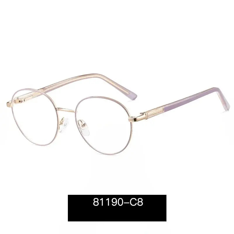 Unisex Round Full Rim Alloy Prescription Glasses 81190 — view 8 | Rx Spectacle
