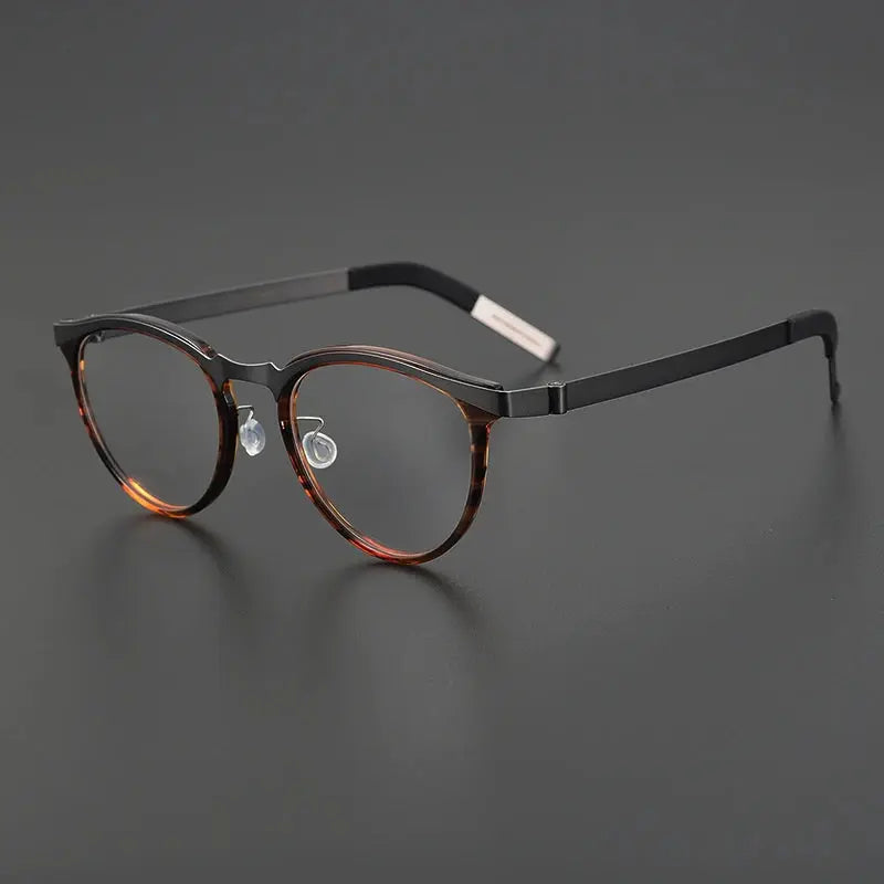 Unisex Round Full Rim Titanium Screwless Prescription Glasses 339903 — view 5 | Rx Spectacle