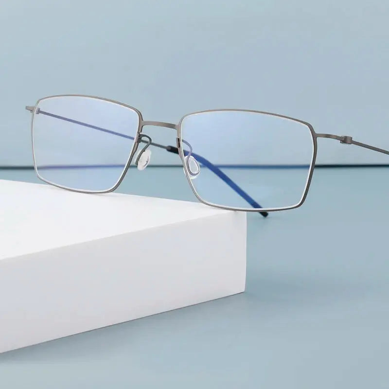 Women's Square Full Rim Titanium Screwless Prescription Glasses 65509 — view 3 | Rx Spectacle