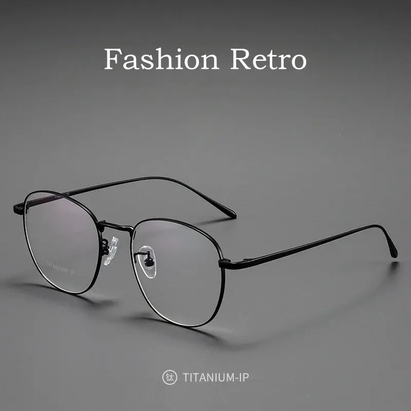 Unisex Square Full Rim Titanium Prescription Glasses Y01052 — view 2 | Rx Spectacle