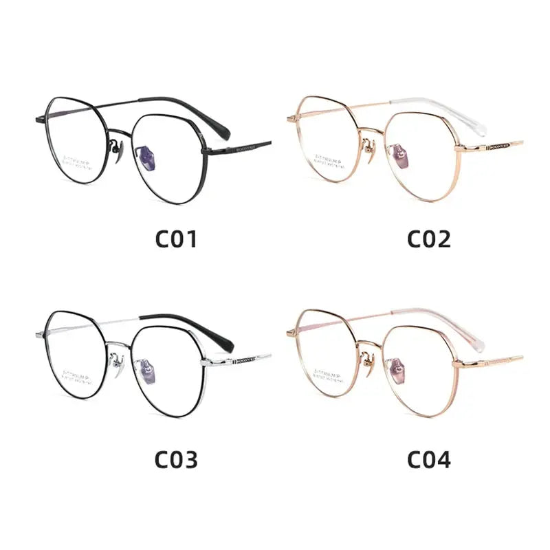 Women's Polygon Full Rim Titanium Prescription Glasses 87007 — view 3 | Rx Spectacle