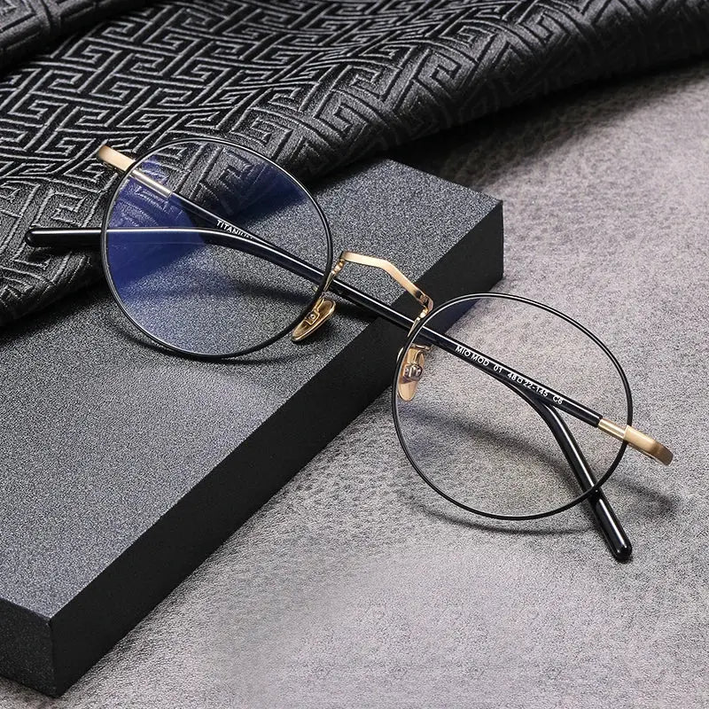 Women's Oval Full Rim Titanium Prescription Glasses 482214 — view 3 | Rx Spectacle