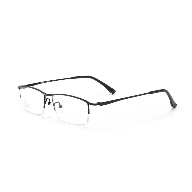 Unisex Square Semi-Rimless Titanium Prescription Glasses 855170 — view 7 | Rx Spectacle