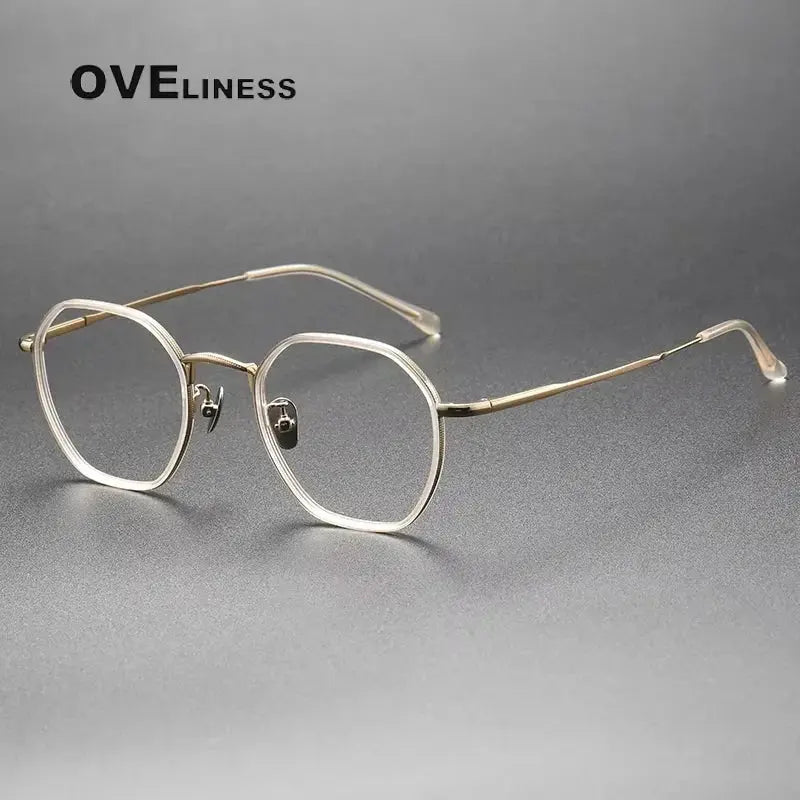 Women's Polygon Full Rim Titanium Prescription Glasses 28502 — view 8 | Rx Spectacle