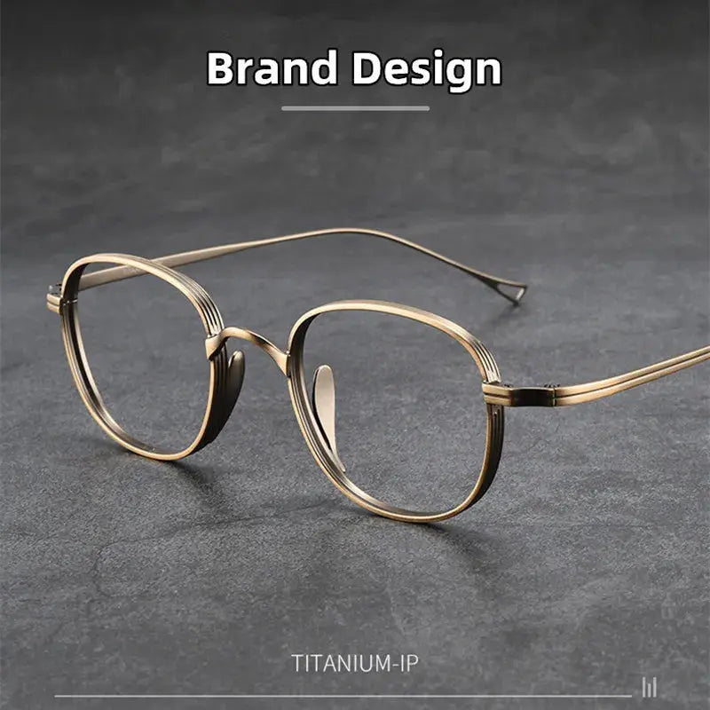 Unisex Round Full Rim Titanium Reading Glasses 8016 — view 2 | Rx Spectacle