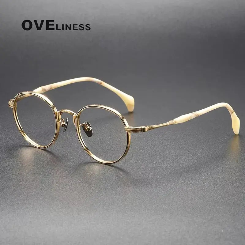 Women's Round Full Rim Titanium Prescription Glasses 80862 — view 6 | Rx Spectacle
