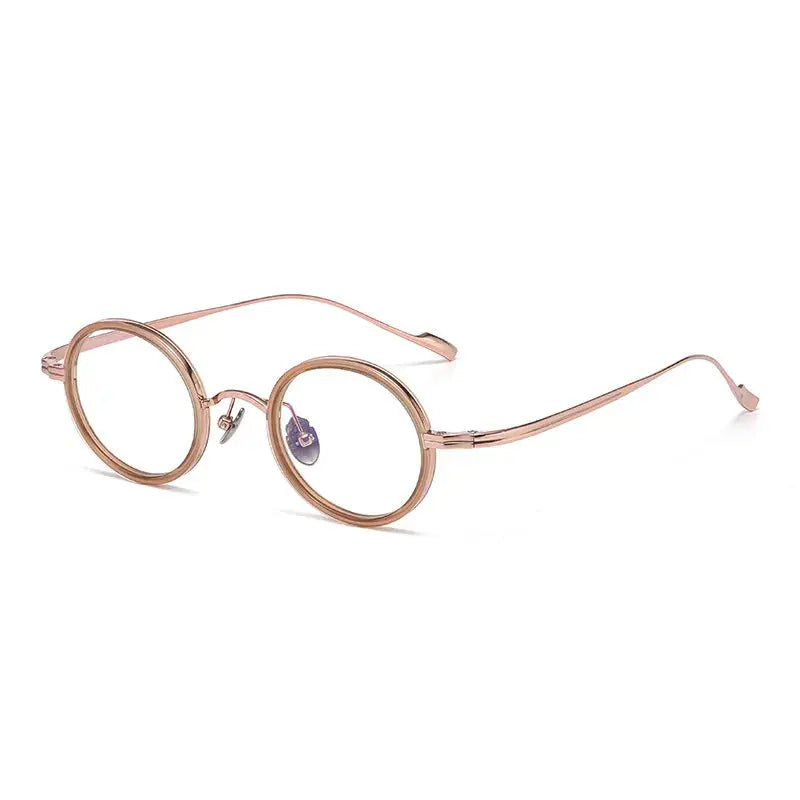 Women's Round Full Rim Titanium Prescription Glasses 886860 — view 3 | Rx Spectacle