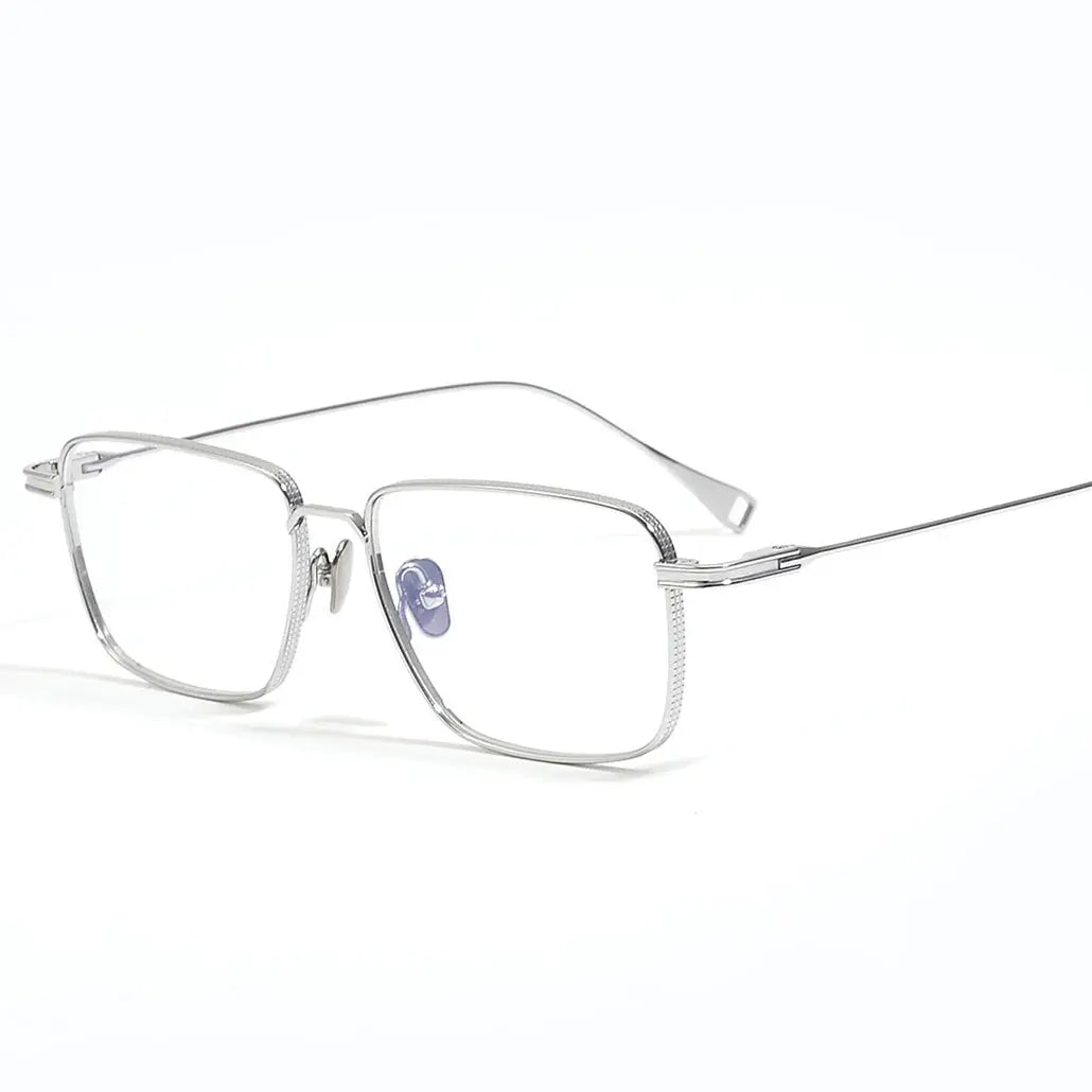 Unisex Square Full Rim Titanium Prescription Glasses 49014 — view 1 | Rx Spectacle
